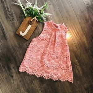 Haute Monde Small Lace Sleeveless Dress Shirt